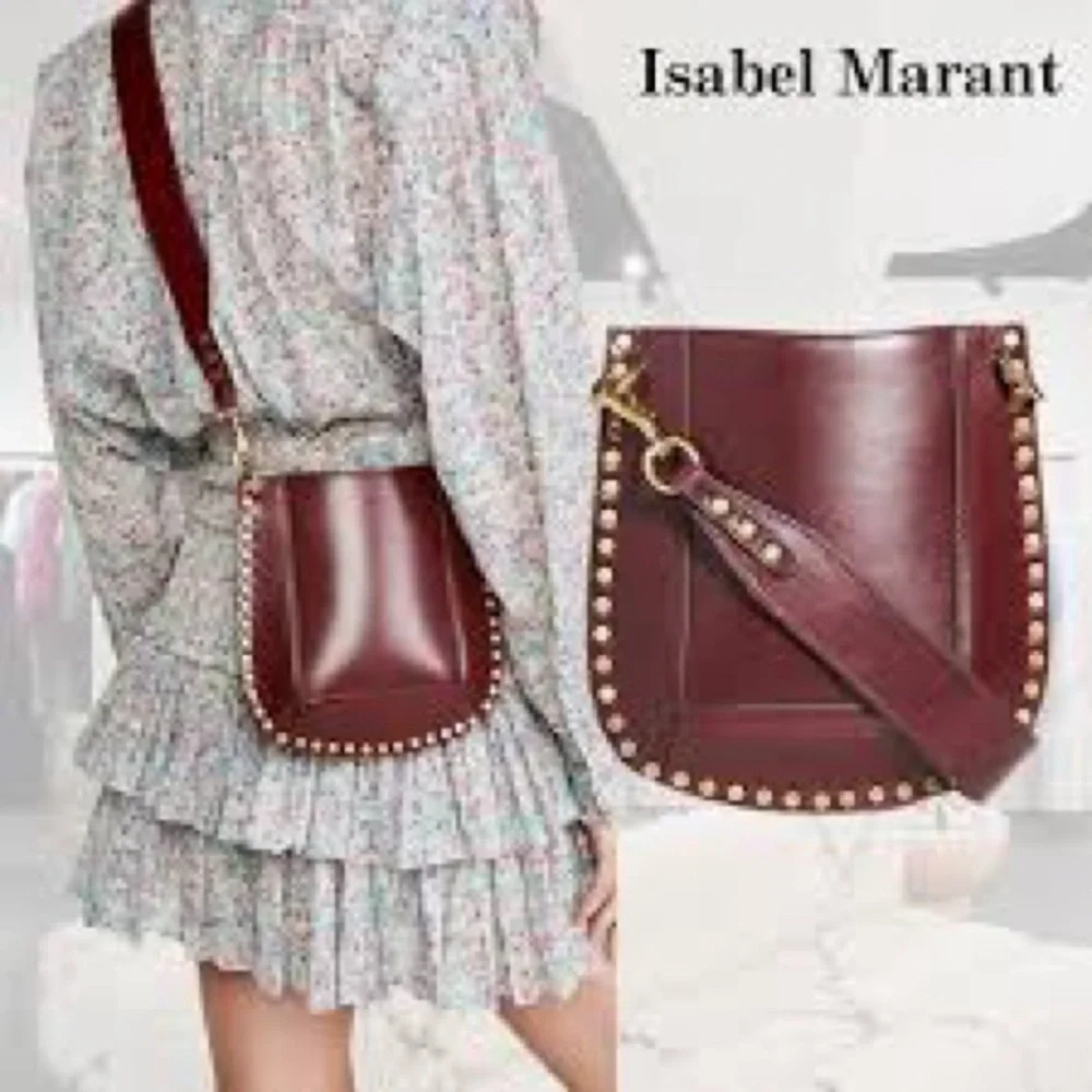 Isabel Marant Burgundy Crossbody Bag with Gold Accents - Picture 4 of 4